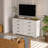 Commode double 8 tiroirs avec panneau supérieur brun rustique Astred