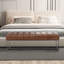 Genuine Leather Upholstered Bench-1470437991