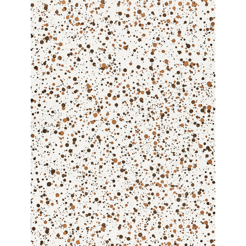 Tissu 100% coton Hinson, Brun sur blanc
