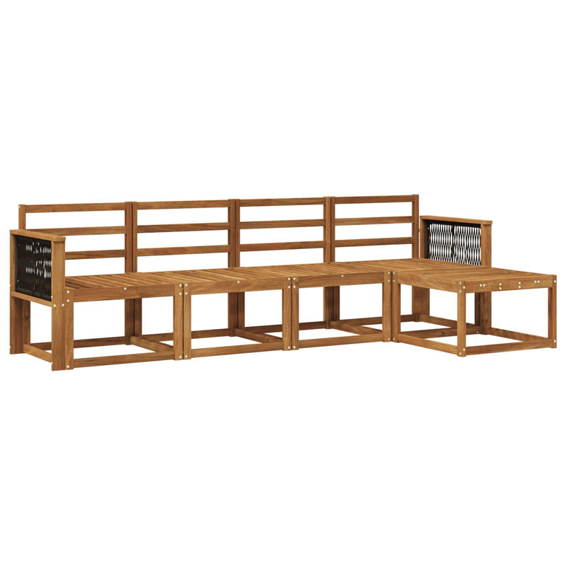 249cm Wide Patio Sectional Set, Black