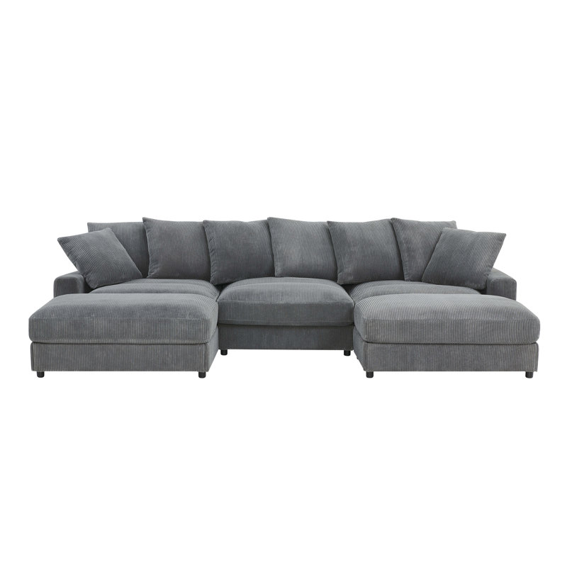 Canapé modulaire réversible Ashira, Gris anthracite