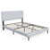 Upholstered Platform Bed, Modern Bed Frame with Button Design Headboard, No Box Spring Required