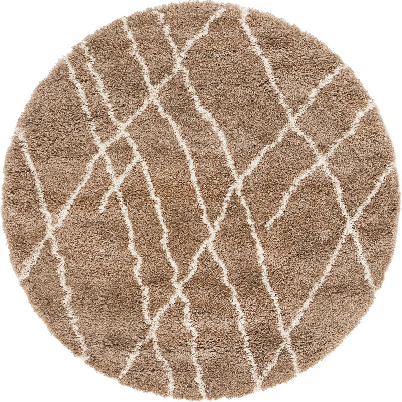 Geometric Indoor Rug, Round 5'