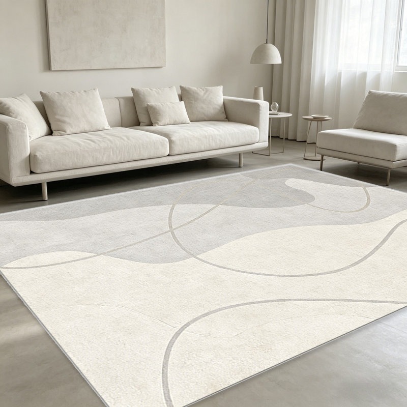 Grey Abstract Line area rugs for Living Room, Soft and Comfortable, Suitable for all seasons, easy to maintain, machine washable Indoor floor mat, Under Table Farmhouse suitable for Bedroom, Dining Room, Study, Patio, Balcony, Home Decor