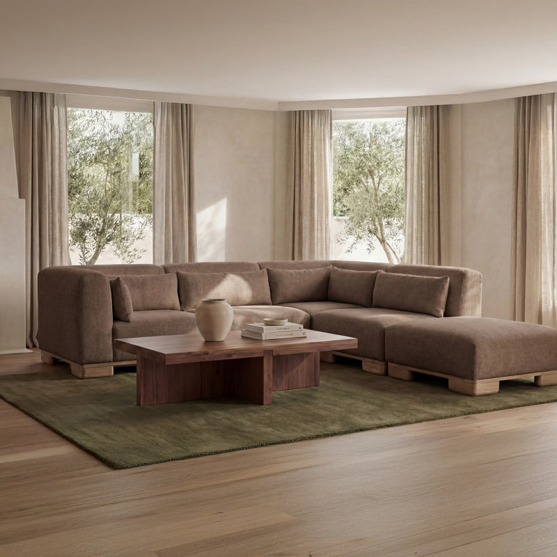 June Ottoman Dark Brown, Brown