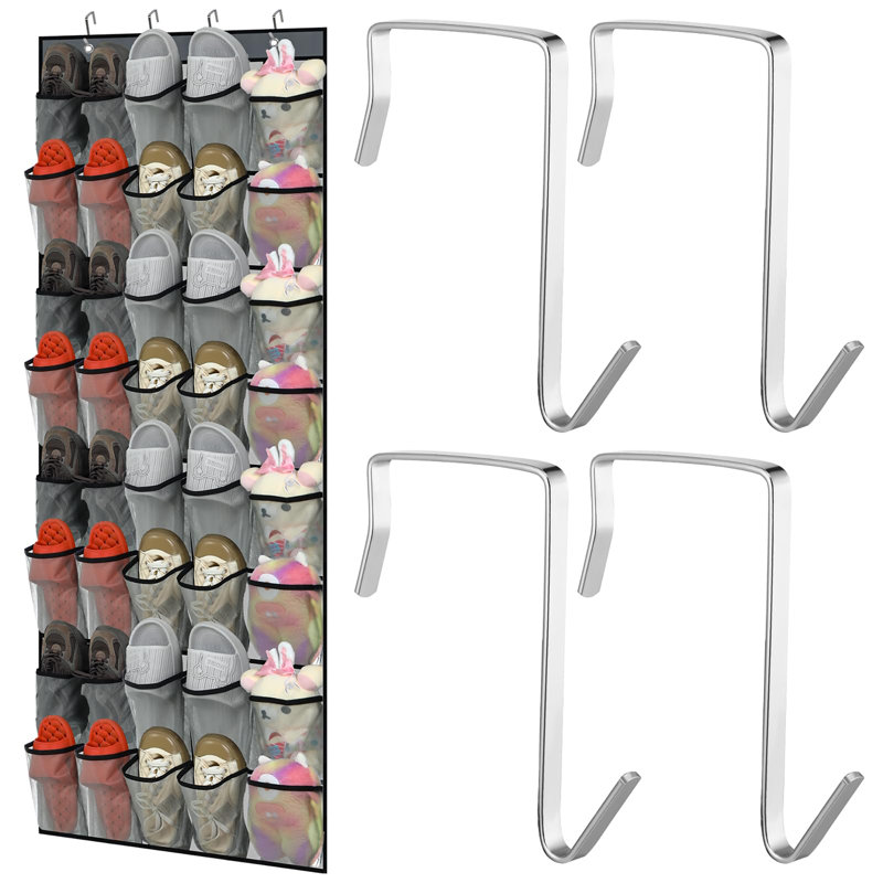 40 Pairs of Shoes Storage Rack Door Shoe Rack with Large Mesh Bag Hanging Shoe Rack, Beige