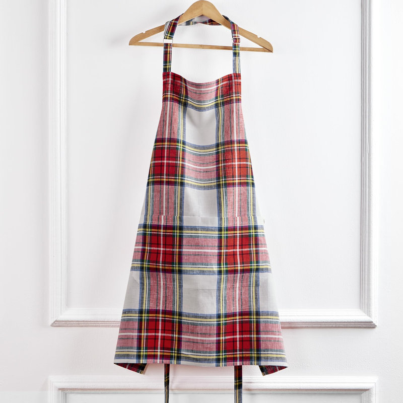 Linen Bib Apron - 100% Pure Linen Apron, White