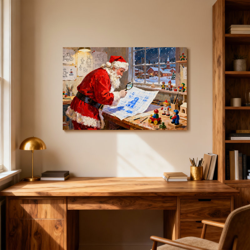 Conception de Noël atelier père Noël, H 16 po x l 24 po
