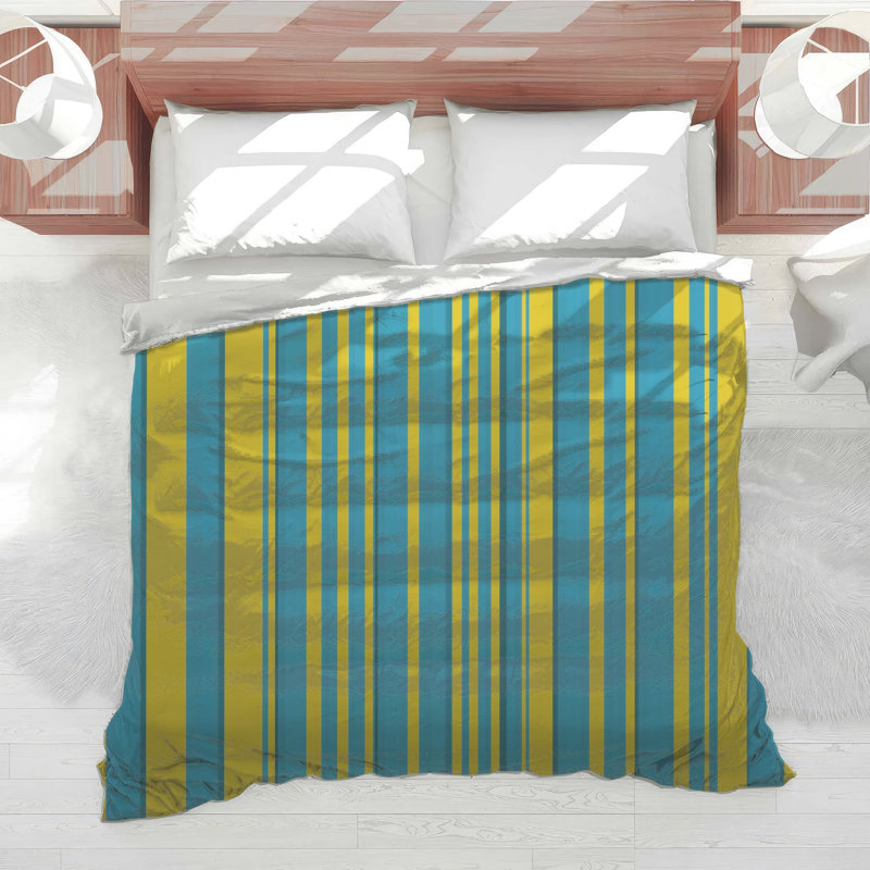 Blue Yellow Stripes Comforter, Twin Extra Long