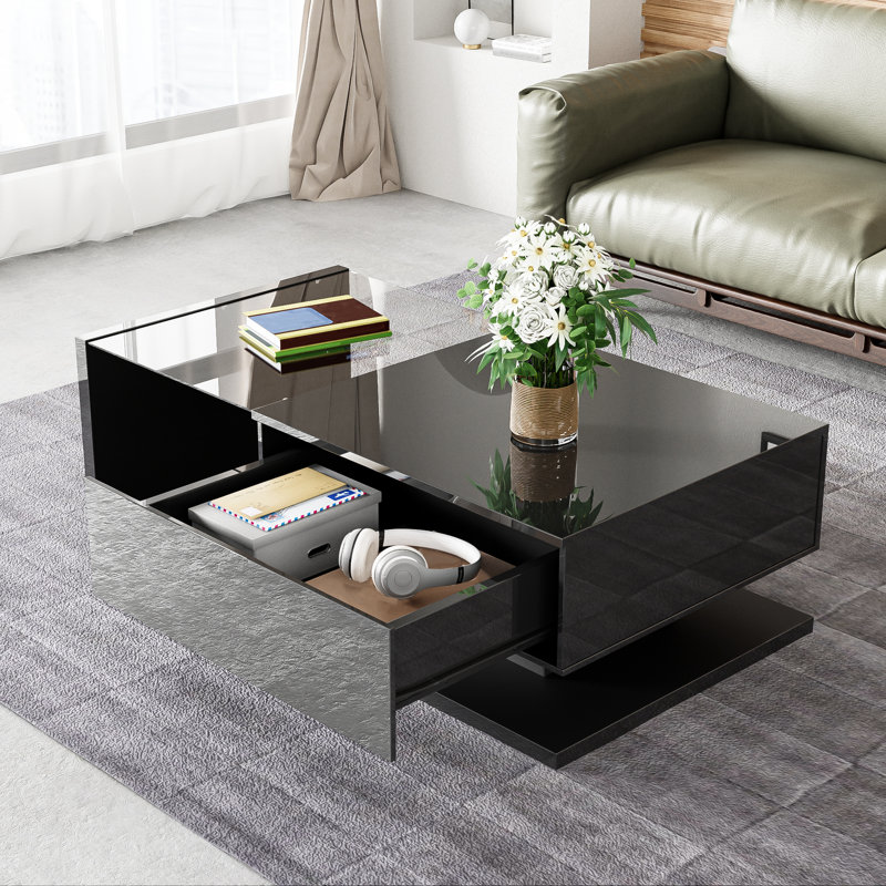 Coffee Table with Storage, Black