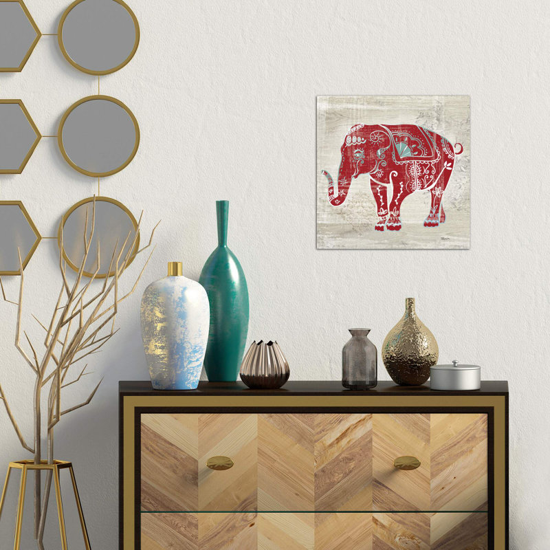 Elephant by Kelly Donovan - Wrapped Canvas Painting, 45.72 cm H x 45.72 cm W x 3.175 cm D