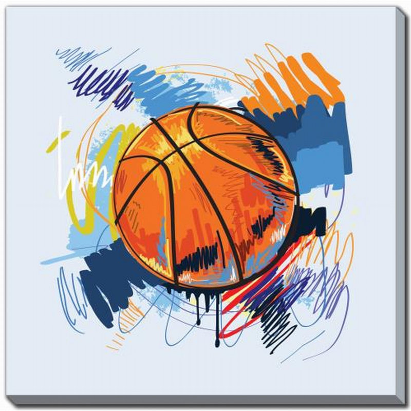Art mural toile de basketball, H 30 po x l 30 po