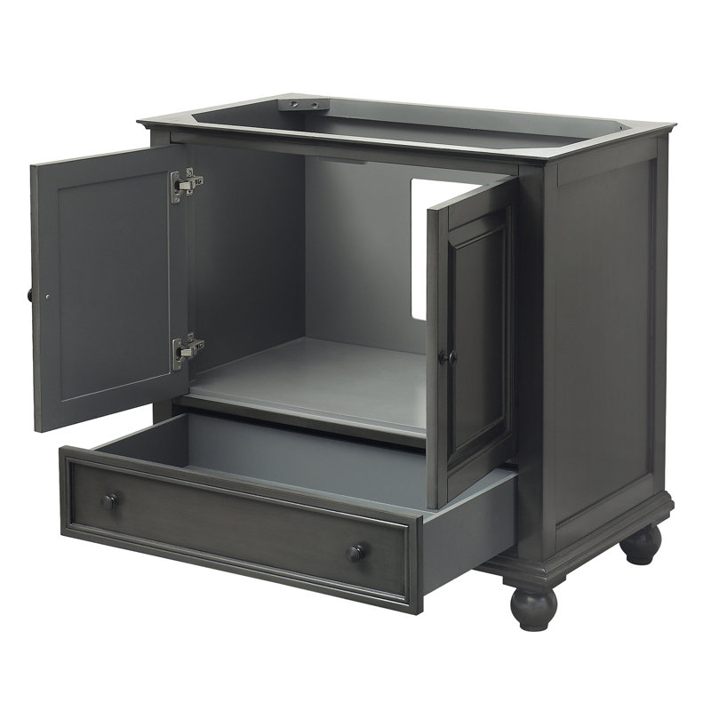 Base de meuble-lavabo simple 36 po Magruder, Glacis gris anthracite