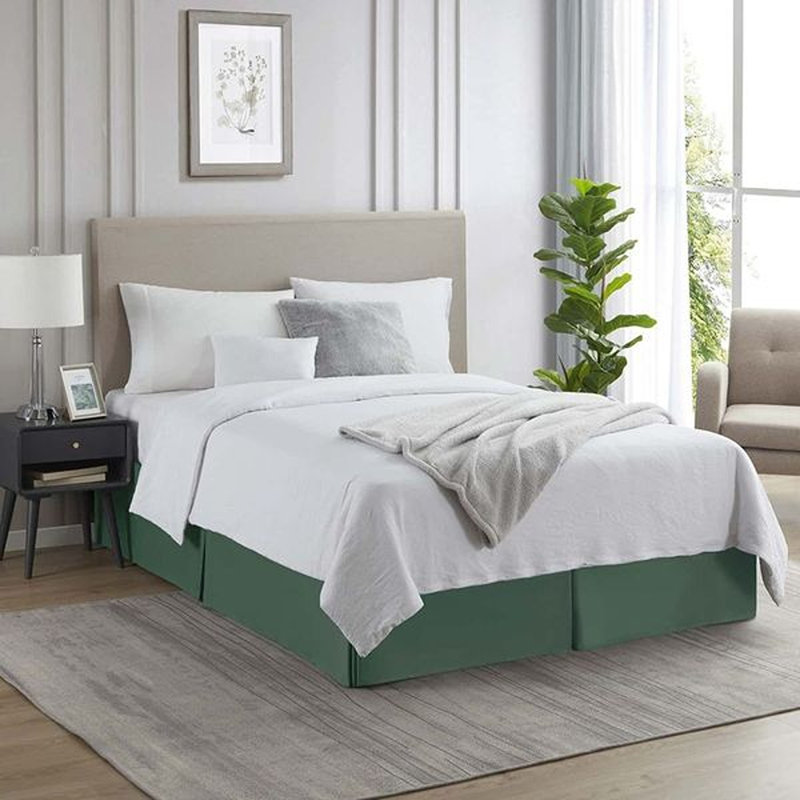 Luxury Pleated 14" Bed Skirt, Hunter Green, Full XL