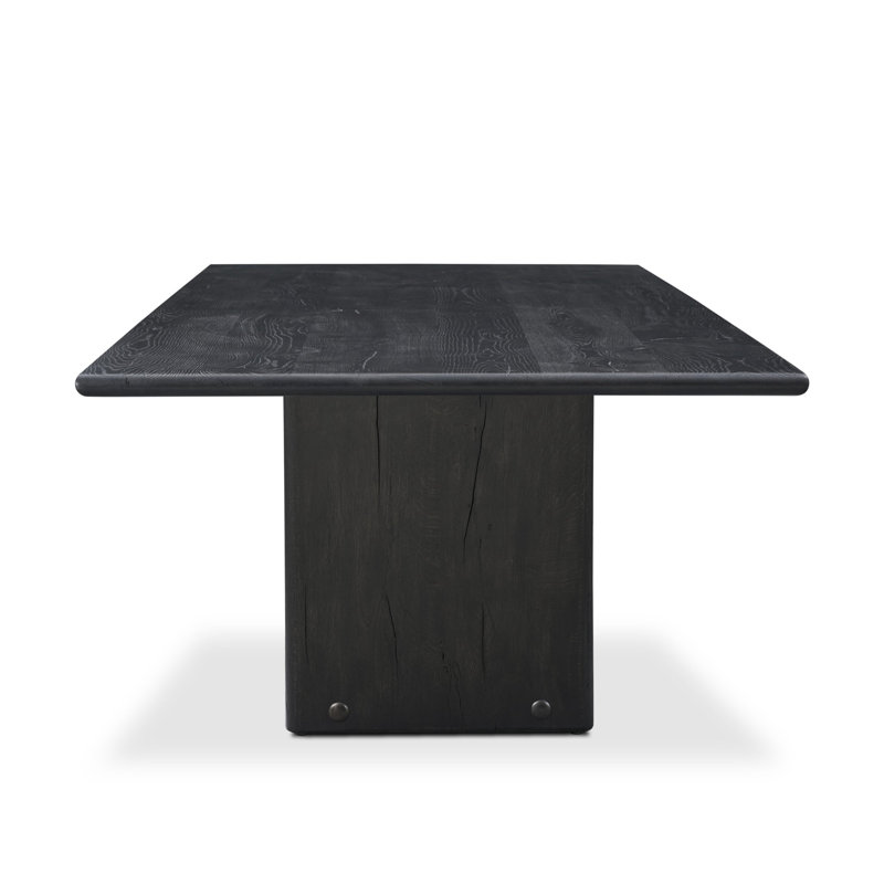 MARCON Solid Oak Dining Table, Dark Espresso Reclaimed French Oak