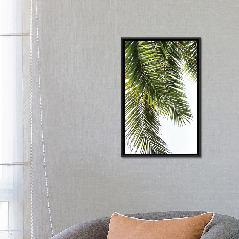 «Palm Leaves», impression sur toile, H 26 po x l 18 po x P 1,5 po, Toile encadrée noire