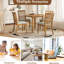 Table de salle à manger extensible ronde pour 2 à 4 personnes, table de salle à manger pliante en bois avec taille réglable, conception peu encombrante pour les petits appartements et les salles à manger - Brun clair