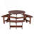 Outdoor 6 Person Picnic Table, 6 Person Round Picnic Table With 3 Built-In Benches-1734091821