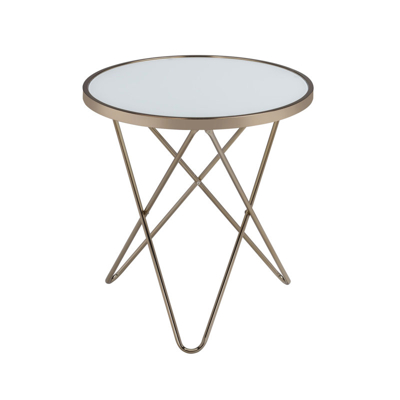Table ronde en verre, Blanc