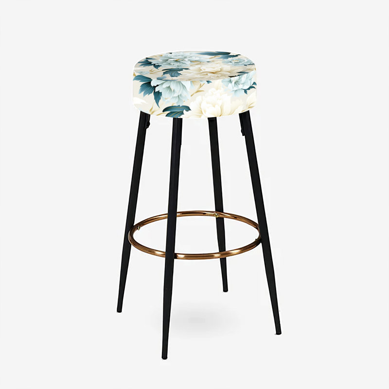 Ensemble de 2 tabourets de bar contemporains à motif victorien Flourish
