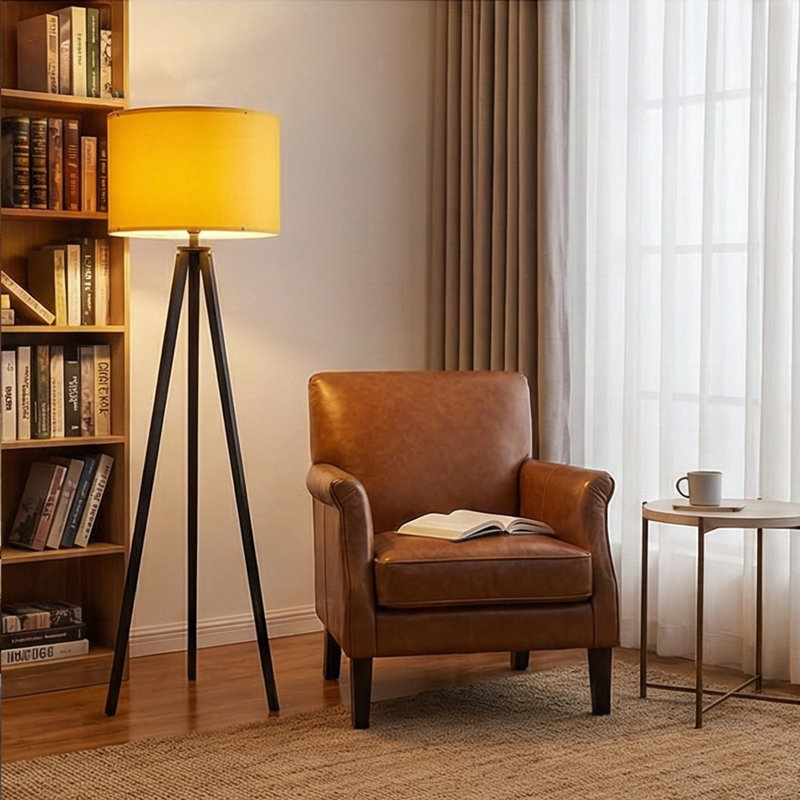 Lampe trépied 57 po Kisa, Noir, Jaune