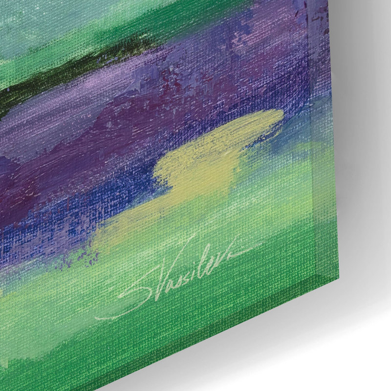  «May Lavender Field 2» par Silvia Vassileva, art mural en verre acrylique, 24 po x 12 po, H 12 po x l 24 po