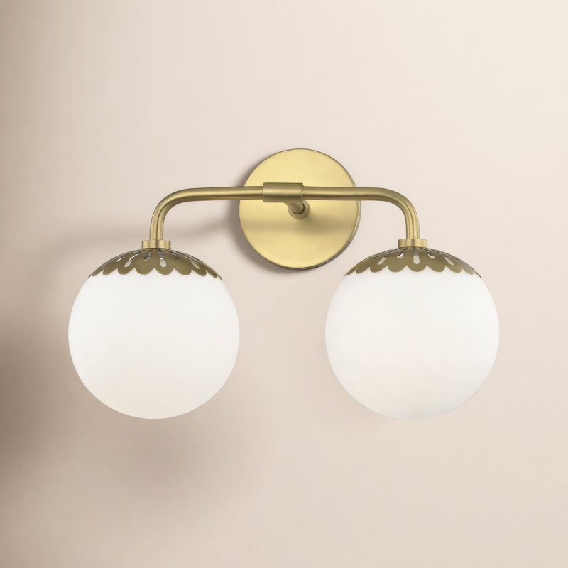 Éclairage pour meuble-lavabo 2 lumières Deniaud, Laiton vieilli