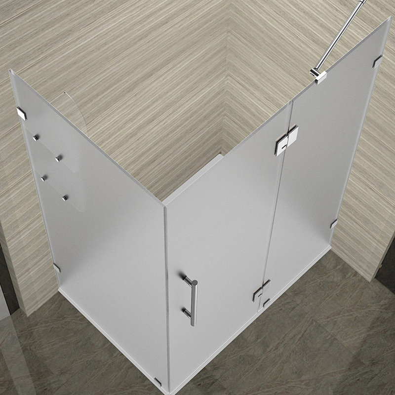Avalux GS 38" x 72" Frameless Frosted Glass Hinged Shower Enclosure