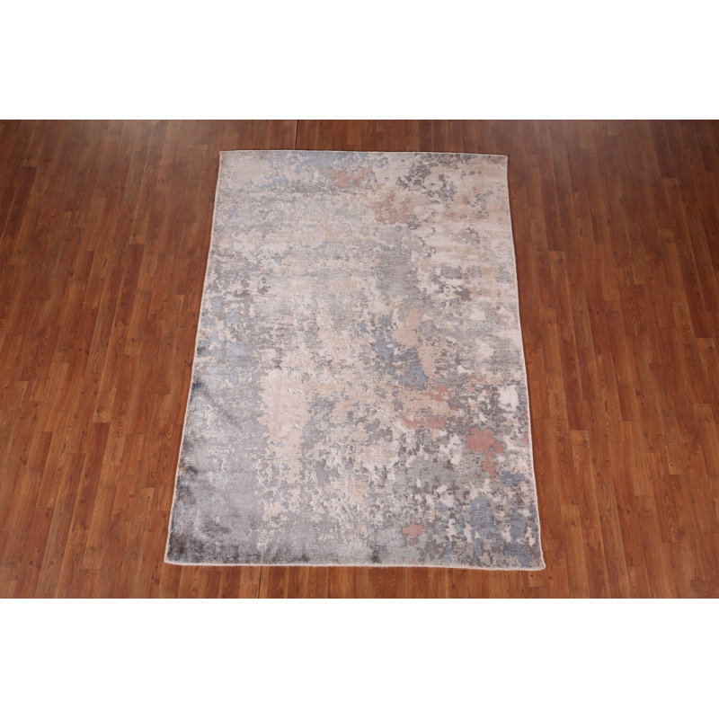 Tapis oriental contemporain abstrait 5 x 8