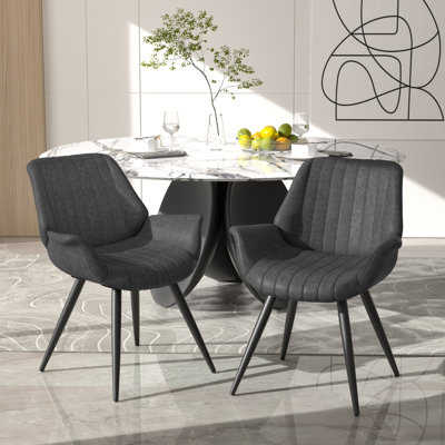 Kitchen & Dining Chairs in Mid-Century Modern Style Set of 2 by George Oliver