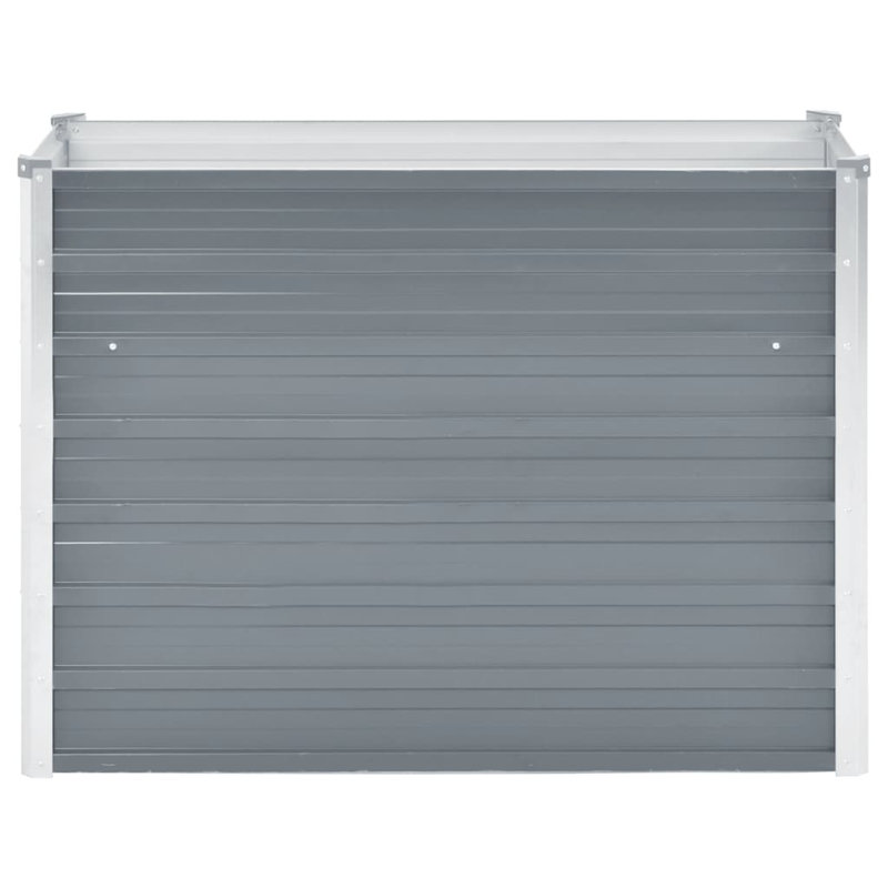 Raised Bed Grey Galvanized Steel 39.4" x 15.7" x 30.3" Durable Outdoor Garden
