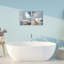 Bathroom Blues Floral Interior 2pc Framed Giclee Set, design by Kim Allen-1505940034-1505940029