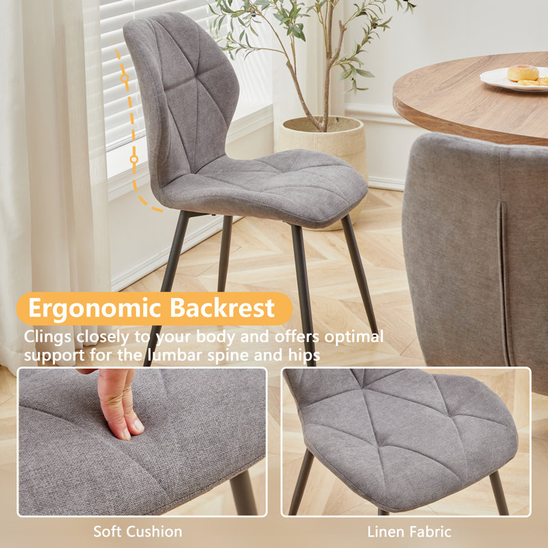 Miko 50 cm H Velvet Side Chair, Grey