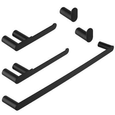 lver Matte Black 5 pieces Decorative Bathroom Hardware sets