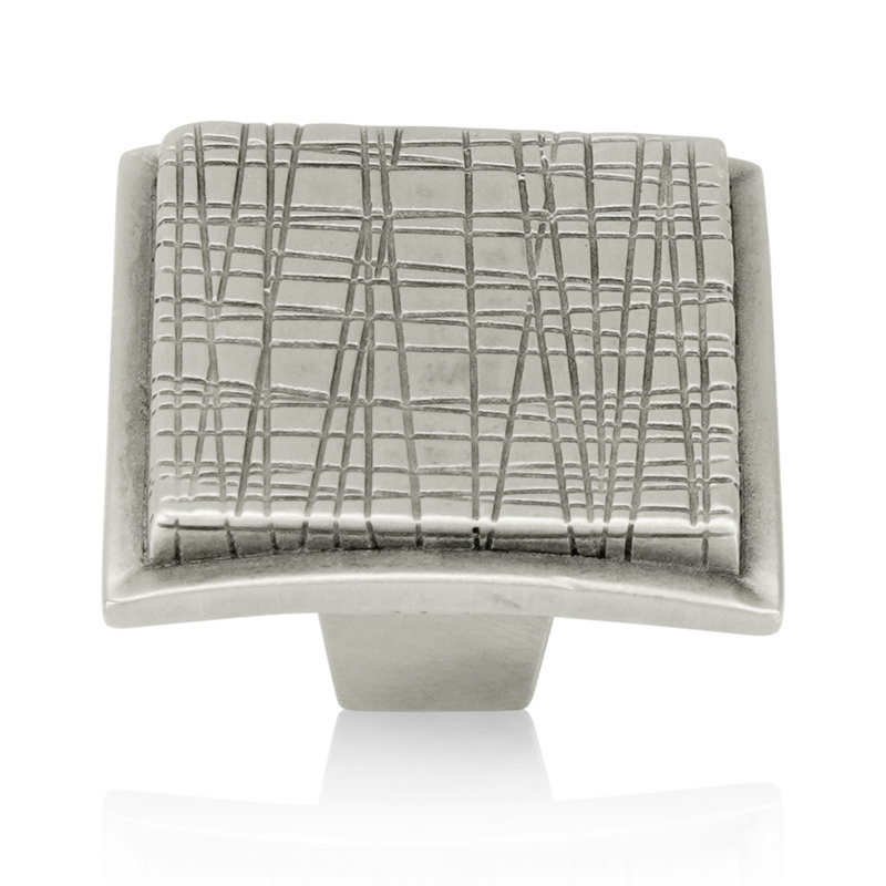 ETCHED SQUARE KNOB BURNISH PEWTER FINISH