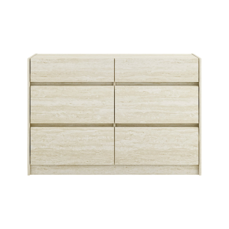Saisha 6 Drawer 46.5'' W Double Dresser, Travertine