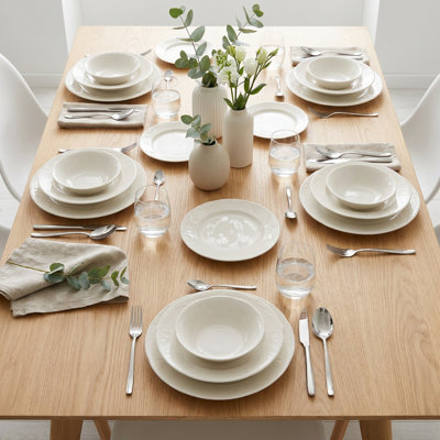 Service de table 100% porcelaine Baroque (service de 24 pièces pour 6 personnes)