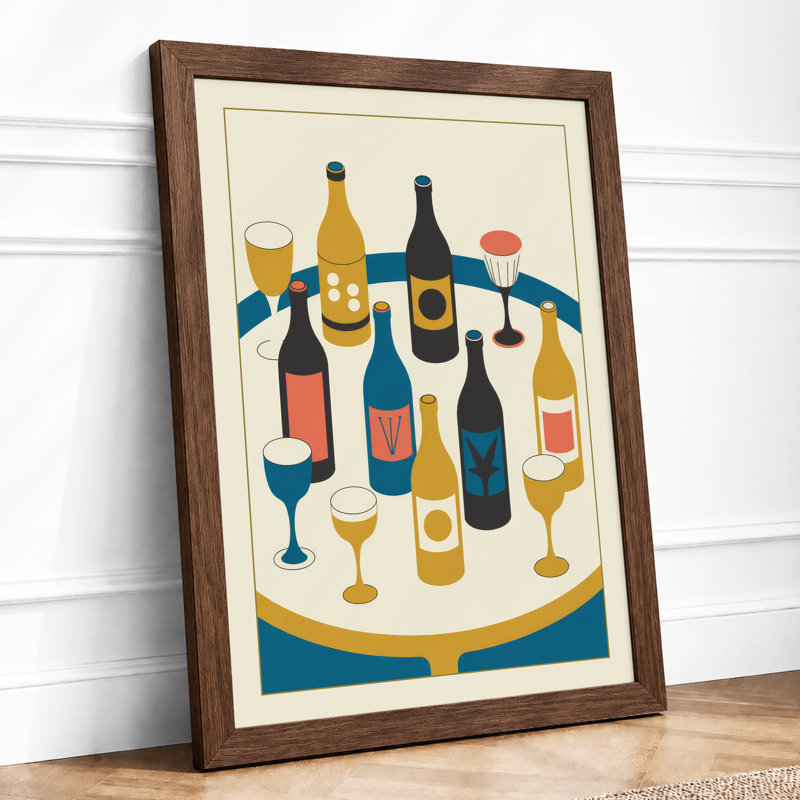 Cheers Collection Modern - Framed Print, A4 - 29.7 x 21.0 cm, Walnut