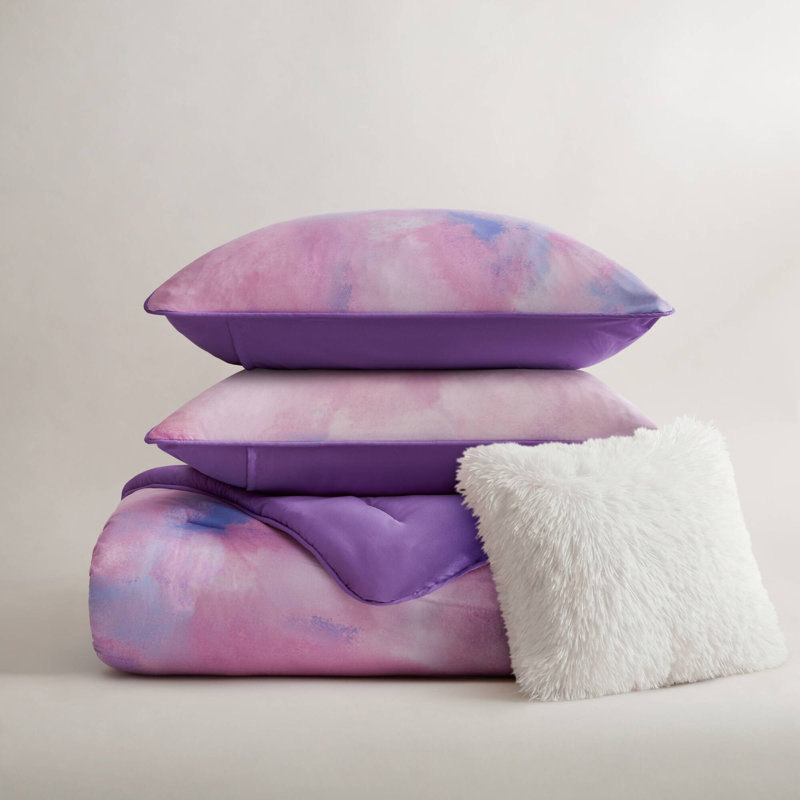 Ensemble d'édredon 4 pièces 4 pièces, Queen Comforter + 3 Additional Pieces, Purple