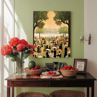 Juneteenth Celebration Canvas Art: African American Family Gathering in Sunny Park - Premium UV Ink Fade-Resistant,  Ready-to-Hang - Living Room/Classroom Tribute to Black Heritage & Freedom