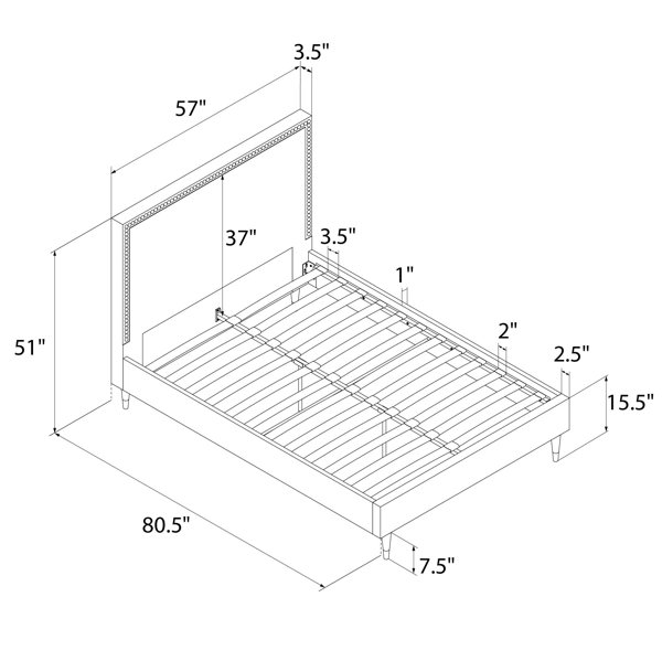 CosmoLiving by Cosmopolitan Audrey Upholstered Low Profile Platform Bed ...