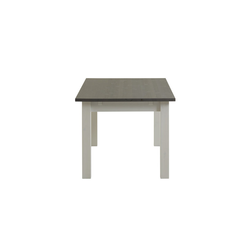 Pine Solid Wood Dining Table, White/Grey, 78cm H x 120cm L x 78cm W