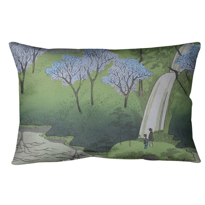 Coussin Chiyogaike, Duvet synthétique, H 20 po x l 14 po, Bleu