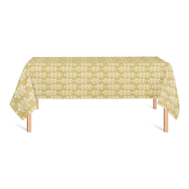 Rainbow Pattern Gray 5 Tablecloth, Yellow