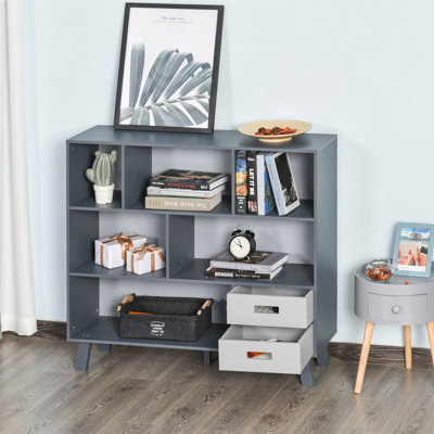 Organisateur de rangement à 3 niveaux avec bibliothèque ouverte pour enfant