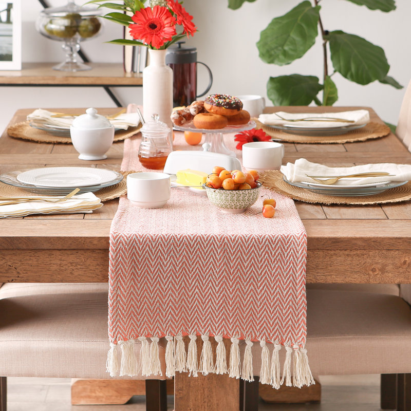 Desta Solid Table Runner,  108'' x 15'', Light Orange