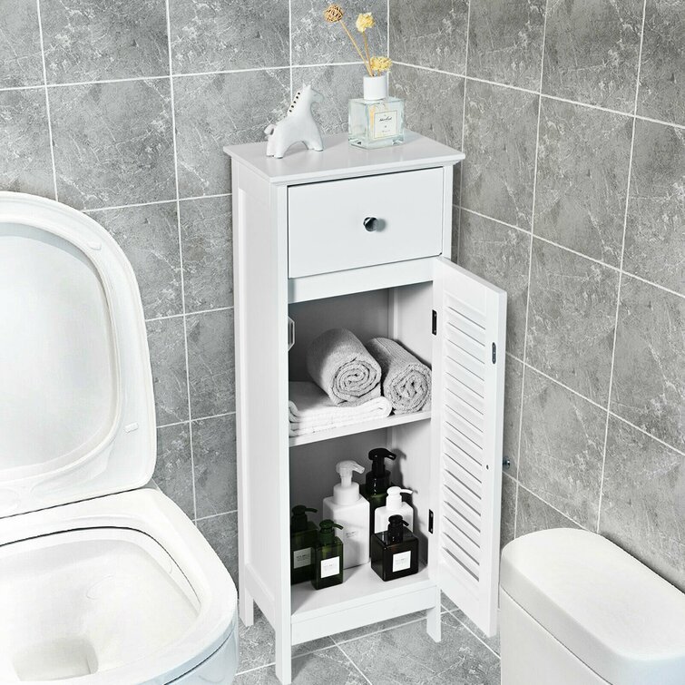 Holtby 11.8 W x 32.3 H x 11.8 D Freestanding Bathroom Cabinet Sand & Stable