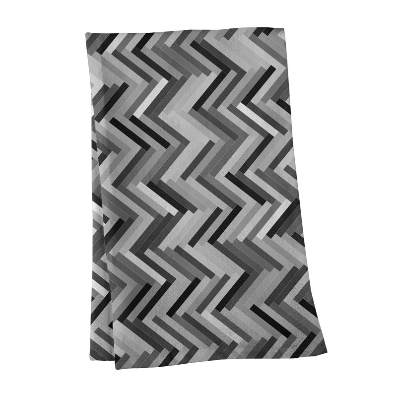 Torchon Herringbone, Gris, Sergé de polyester