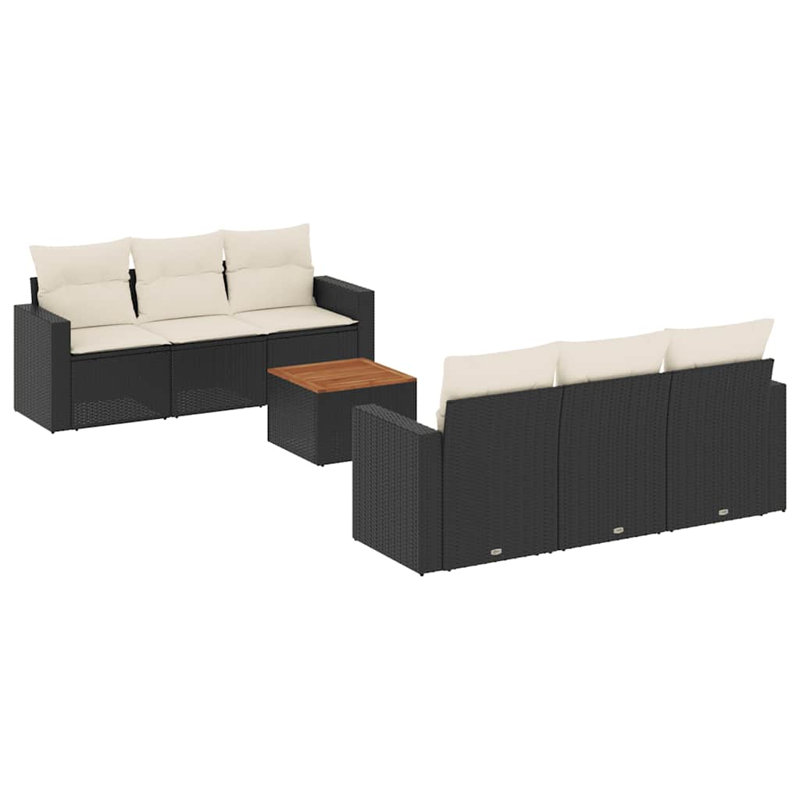 Ensemble de canapé de jardin Vidaxl noir et crème