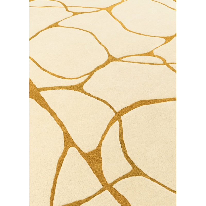Ambre Hand Tufted Abstract Area Rug in Natural/Beige, Rectangle 6'7" x 9'10"